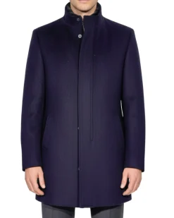 The Montreal Collection Windsor Navy Down-Insulated Wool Car Coat