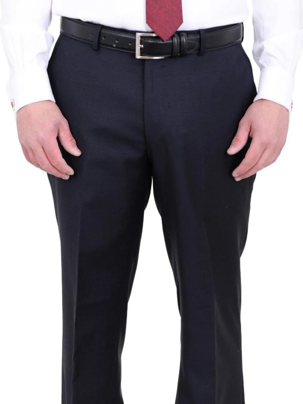 The Suit Depot Mens Blue Tonal Mini Check 100% Wool Modern Fit Suit