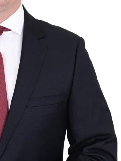 The Suit Depot Mens Blue Tonal Mini Check 100% Wool Modern Fit Suit
