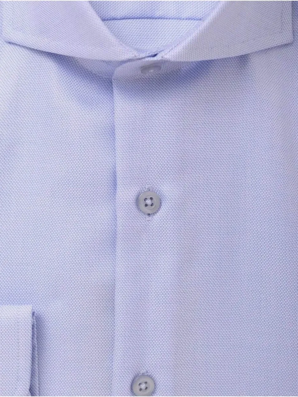 The Suit Depot Mens 100% Cotton Blue Cutaway Collar Slim Fit Dress Shirt
