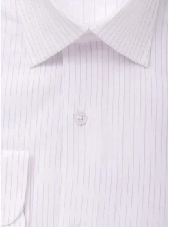 The Suit Depot Mens Cotton Pink Striped Slim Fit Stretch Dress Shirt