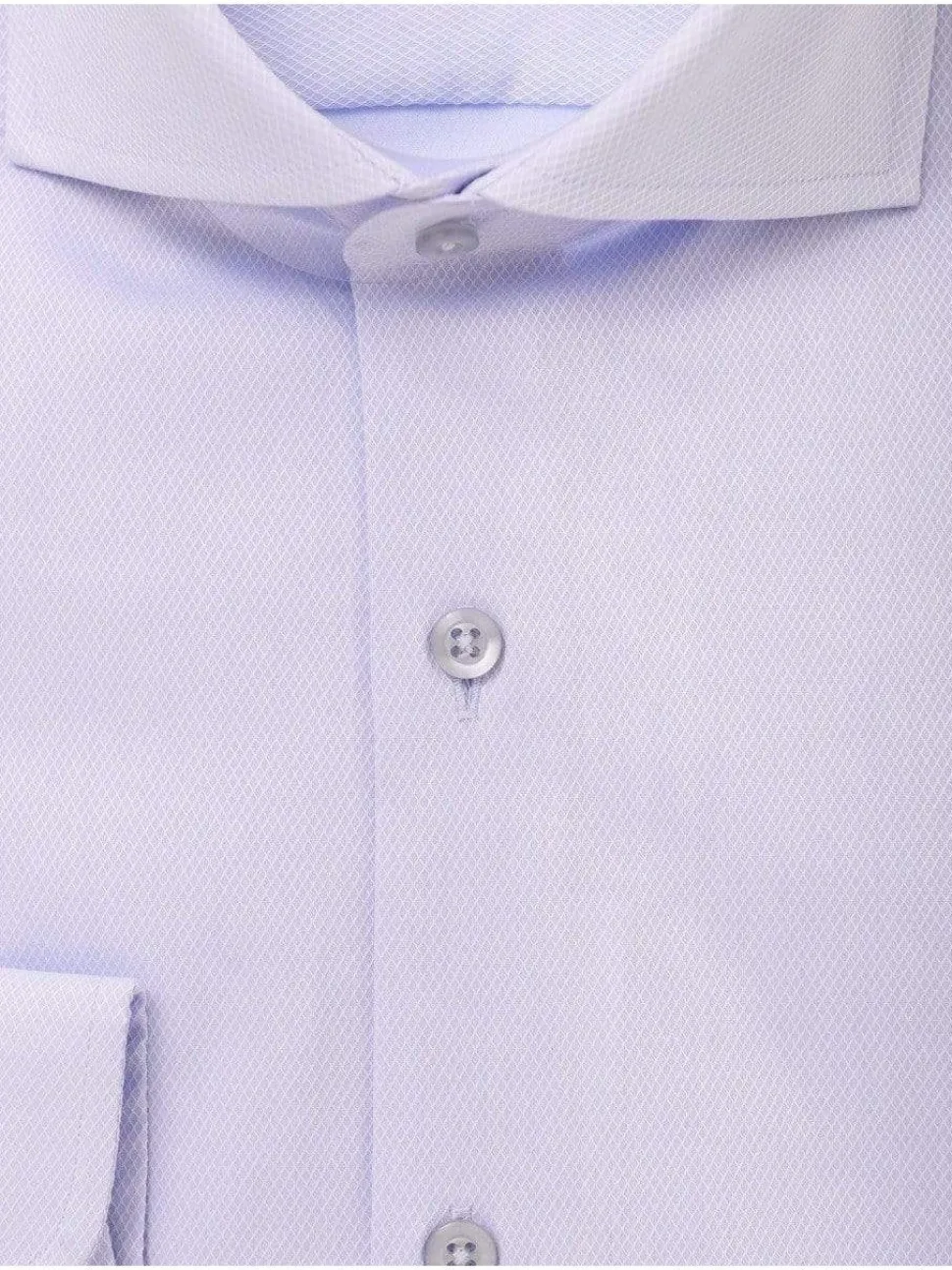 The Suit Depot Men's Cotton Solid Blue Slim Fit Stretch Dress Shirt