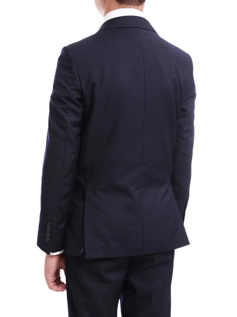 T.O. Boy's Solid Navy Blue Husky Fit Blazer Sportcoat