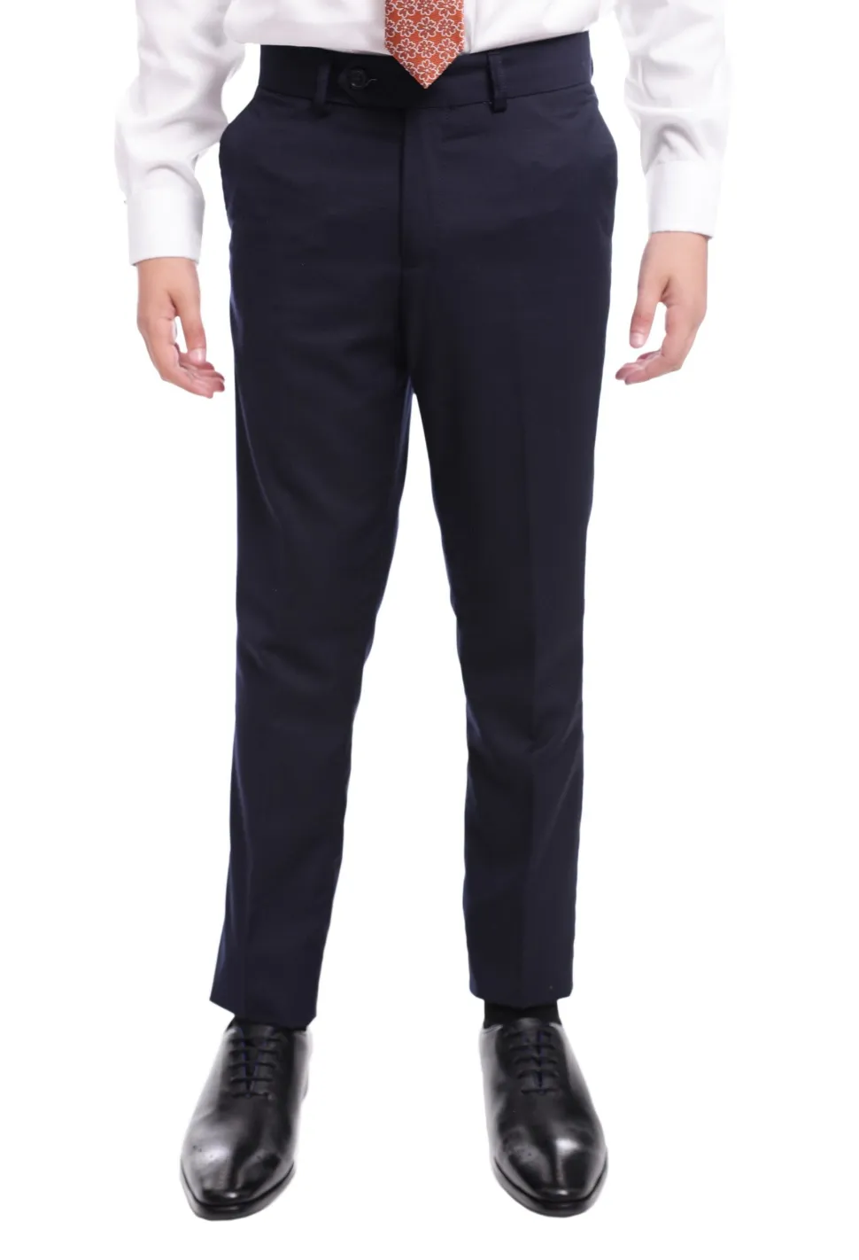 T.O. Boy's Solid Navy Blue Slim Fit Suit