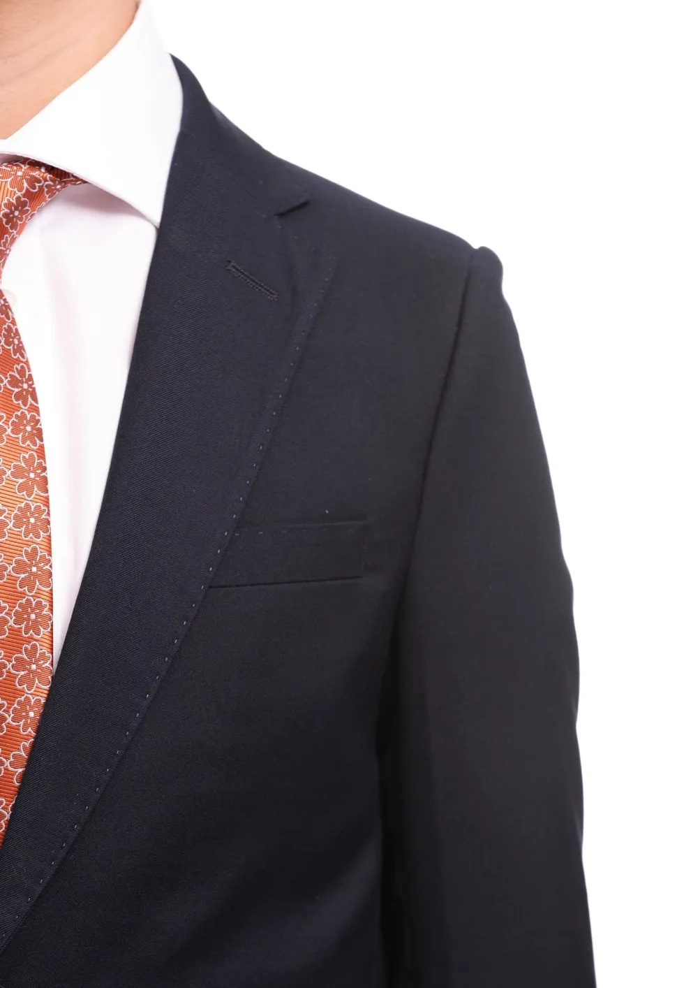 T.O. Boy's Solid Navy Blue Slim Fit Suit