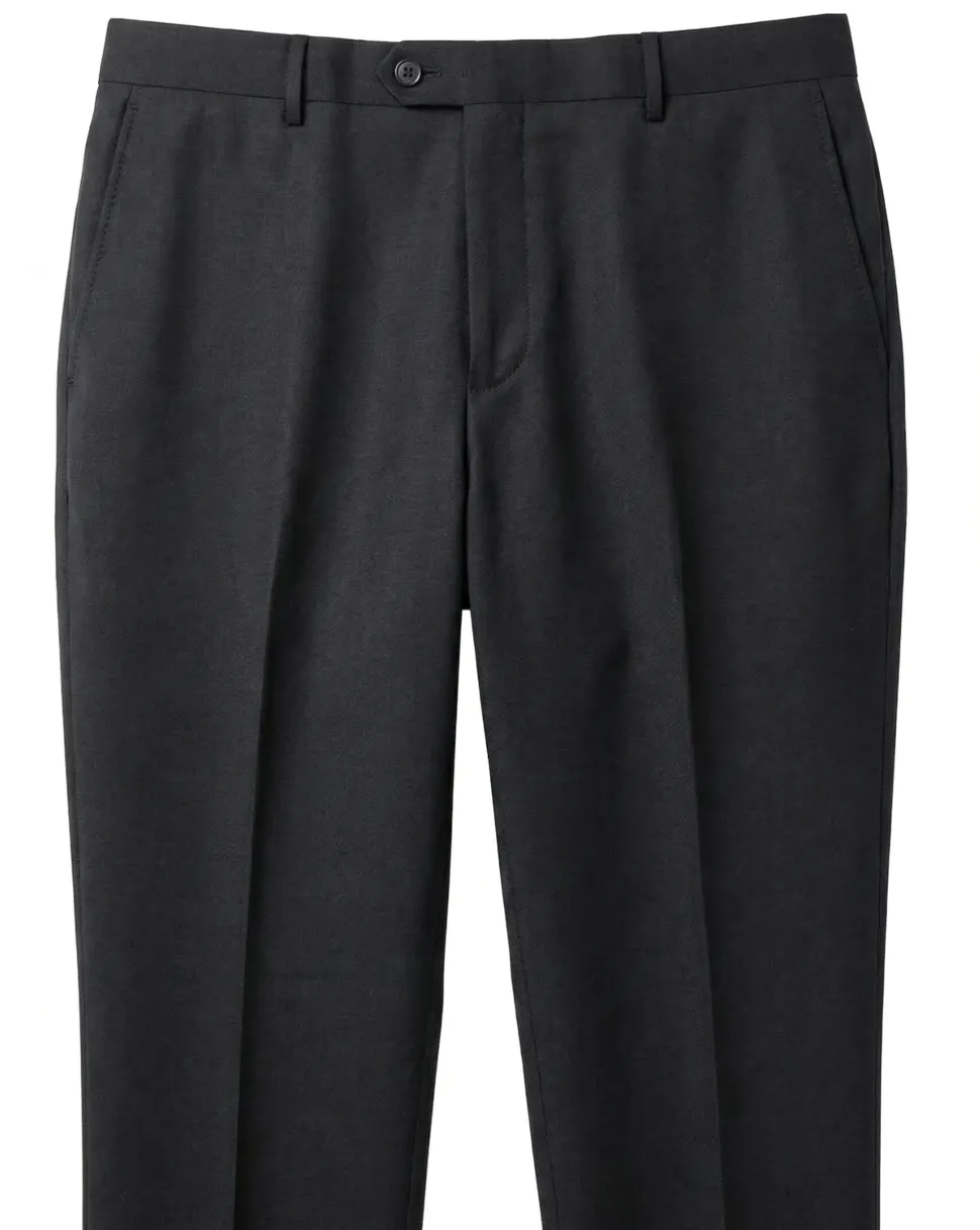 Tovaglia Black Tonal Plaid Half-Canvassed Slim Fit Notch Lapels 100% Wool Suit