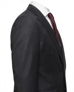 Tovaglia Black Tonal Plaid Half-Canvassed Slim Fit Notch Lapels 100% Wool Suit