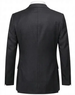 Tovaglia Black Tonal Plaid Half-Canvassed Slim Fit Notch Lapels 100% Wool Suit