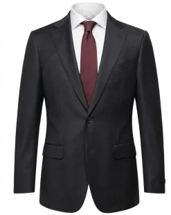 Tovaglia Black Tonal Plaid Half-Canvassed Slim Fit Notch Lapels 100% Wool Suit