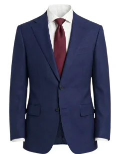 Tovaglia Mens Dark Navy Tonal Check Classic Fit Notch Lapel Wool 2-Button Suit