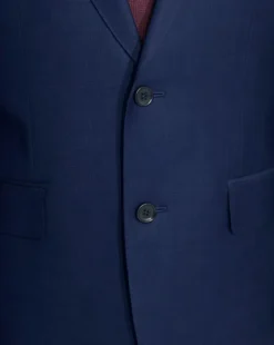 Tovaglia Mens Dark Navy Tonal Check Classic Fit Notch Lapel Wool 2-Button Suit