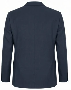 Tovaglia Mens Medium Blue Weave Classic Fit Notch Lapel Wool Silk Blend 2-Button Suit