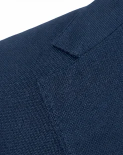 Tovaglia Mens Medium Blue Weave Classic Fit Notch Lapel Wool Silk Blend 2-Button Suit
