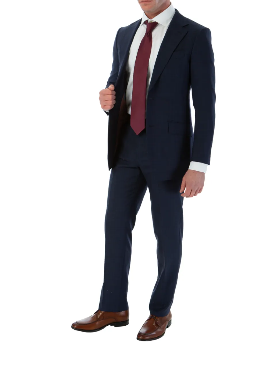 Tovaglia Mens Slim Fit Blue Plaid 100% Wool 2 Piece Suit