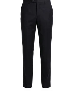 Tovaglia Mens Solid Black Classic Fit Double Breasted Wool Cashmere Blend Suit