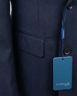 Tovaglia Mens Solid Navy Classic Fit Double Breasted Wool Cashmere Suit