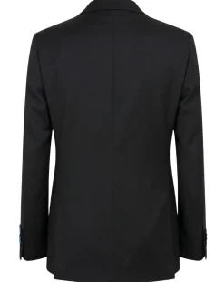 Tovaglia Solid Black Classic Fit Peak Lapel 1-Button Wool Cashmere Tuxedo Suit