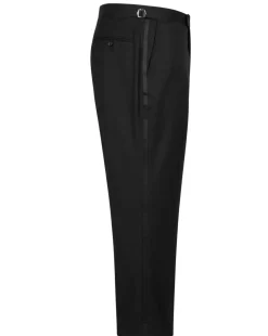 Tovaglia Solid Black Classic Fit Peak Lapel 1-Button Wool Cashmere Tuxedo Suit
