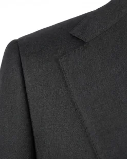 Tovaglia Solid Black Classic Fit Notch Lapel Wool Cashmere 2-Button Suit