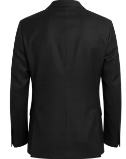 Tovaglia Solid Black Classic Fit Notch Lapel Wool Cashmere 2-Button Suit