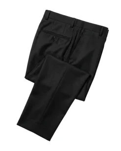 Tovaglia Solid Black Slim Fit Notch Lapel Wool Cashmere 2-Button Suit