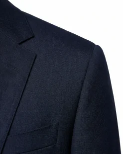 Tovaglia Solid Navy Classic Fit Notch Lapel Wool Cashmere 2-Button Suit