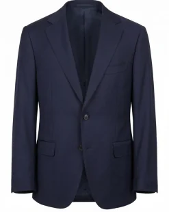 Tovaglia Solid Navy Classic Fit Notch Lapel Wool Cashmere 2-Button Suit