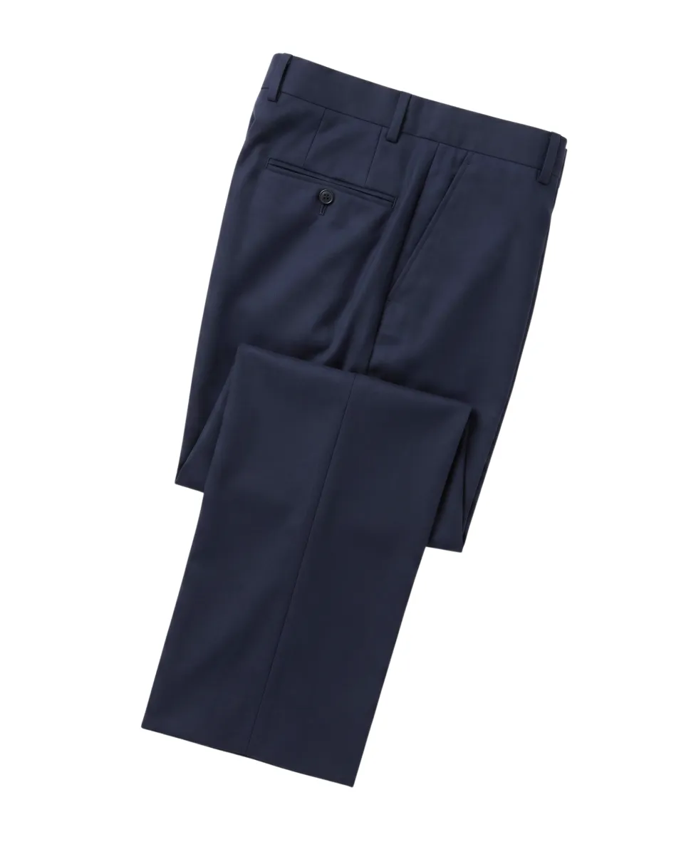 Tovaglia Solid Navy Classic Fit Peak Lapel Wool Cashmere 2-Button Suit