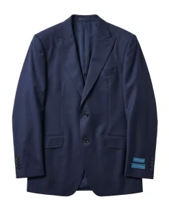 Tovaglia Solid Navy Classic Fit Peak Lapel Wool Cashmere 2-Button Suit