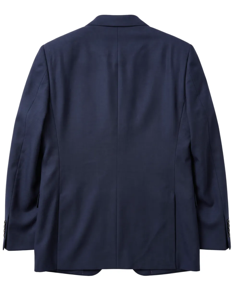 Tovaglia Solid Navy Classic Fit Peak Lapel Wool Cashmere 2-Button Suit