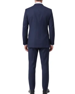 Tovaglia Solid Navy Slim Fit Notch Lapel Wool Cashmere Blend 2-Button Suit