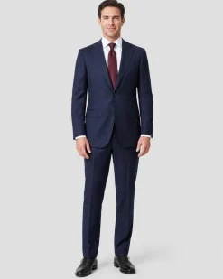 Tovaglia Solid Navy Slim Fit Notch Lapel Wool Cashmere Blend 2-Button Suit