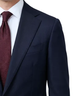 Tovaglia Solid Navy Slim Fit Notch Lapel Wool Cashmere Blend 2-Button Suit