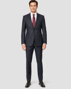 Versace Collection Mens Charcoal Pinstripe Notch Lapel Classic Fit 2-Button Wool Suit - 44L