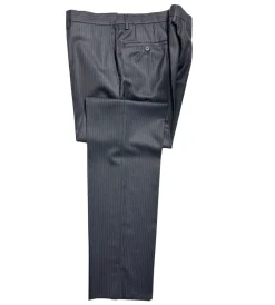Versace Collection Mens Charcoal Pinstripe Notch Lapel Classic Fit 2-Button Wool Suit - 44L
