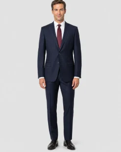 Versace Collection Mens Navy Pinstripe Notch Lapel Classic Fit 2-Button Wool Blend Suit - 38R