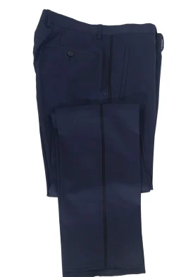 Versace Collection Mens Solid Navy Peak Lapel Classic Fit 1-Button Wool Tuxedo - 38R