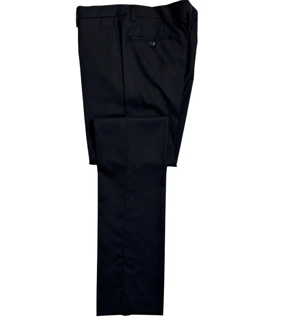 Versace Collection Mens Solid Black Peak Lapel Slim Fit 2-Button Wool Suit - 42R