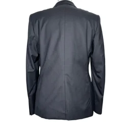 Versace Collection Mens Solid Black Peak Lapel Slim Fit 2-Button Wool Suit - 42R