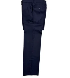 Versace Collection Mens Solid Navy Notch Lapel Classic Fit 2-Button Wool Silk Suit - 40L