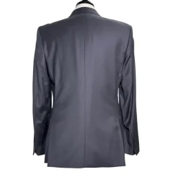 Versace Collection Mens Solid Charcoal Notch Lapel Classic Fit 2-Button Wool Suit - 40L