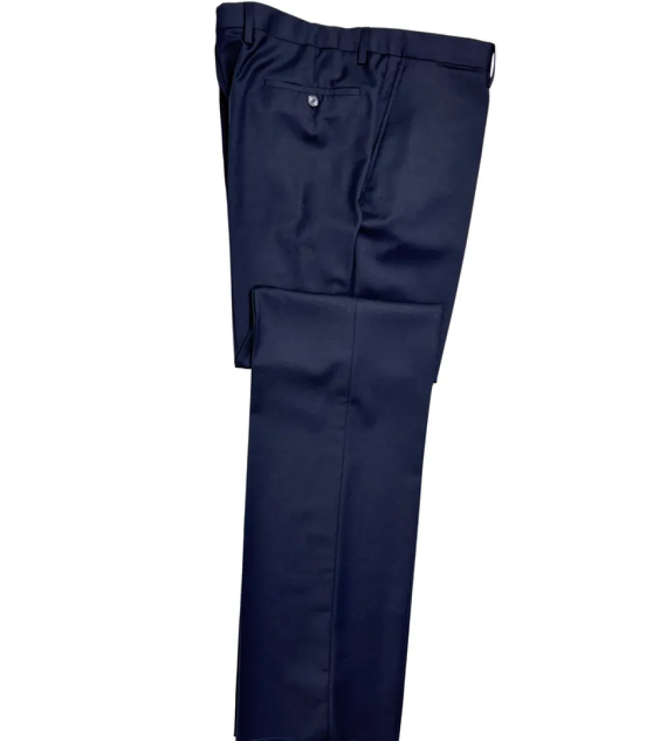 Versace Collection Mens Solid Dark Blue Notch Lapel Classic Fit 2-Button Wool Suit - 44L