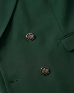 Vitali Solid Hunter Green Slim Fit Peak Lapel Double Breasted Suit