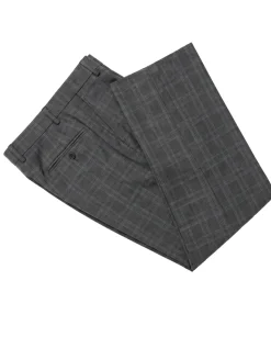 West End Gray Plaid Wool Slim Fit Notch Lapel 3 Piece Suit