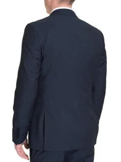 Zanetti Mens Classic Fit Solid Navy Blue Two Button Wool Suit