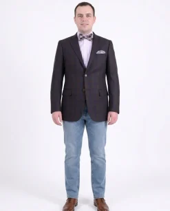 Zanetti Regular Fit Brown Plaid Two Button Wool Blazer Sport Coat
